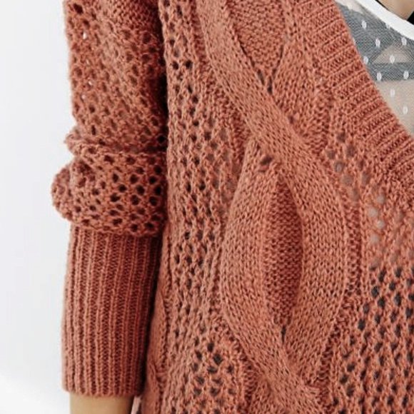 NEW Urban Outfitter Kate Deep V Neck Sweater Tunic - Picture 7 of 7